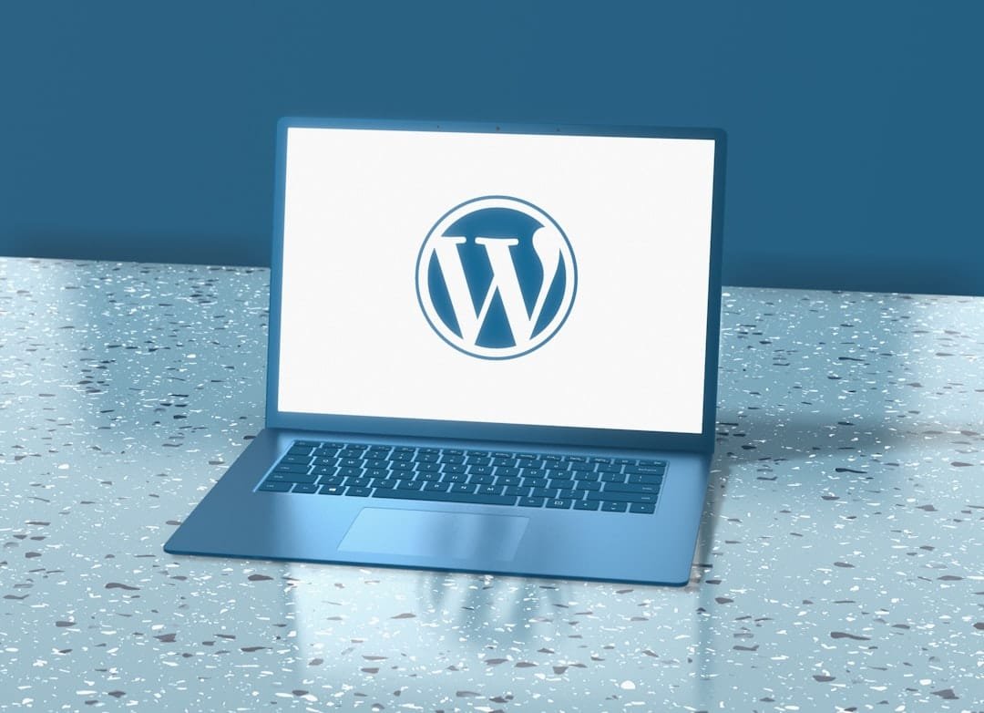 Page d'accueil d’un site WordPress affichée sur un écran d’ordinateur
